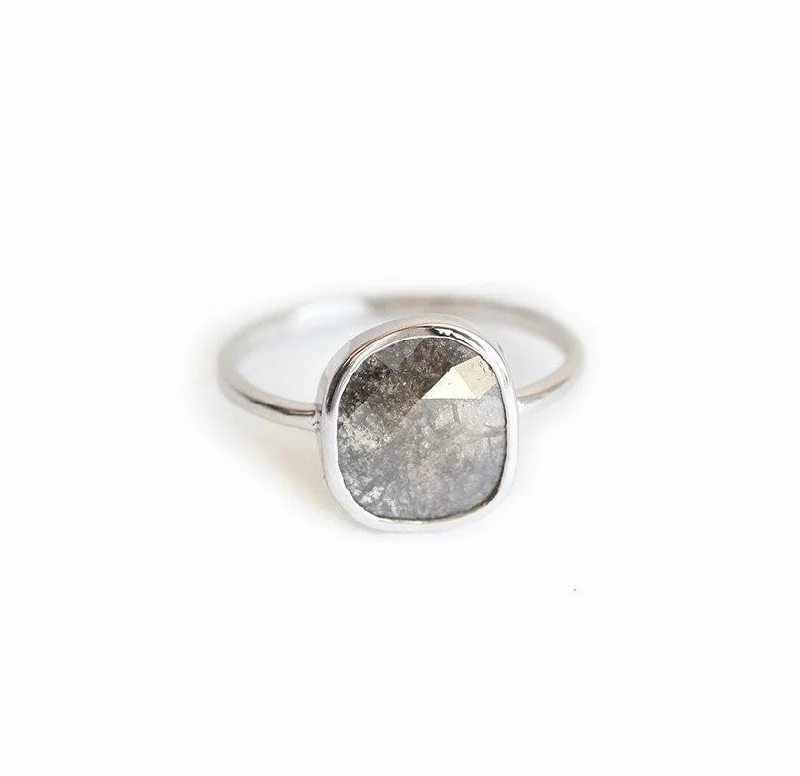 Heidi Salt & Pepper Diamond Slice Ring