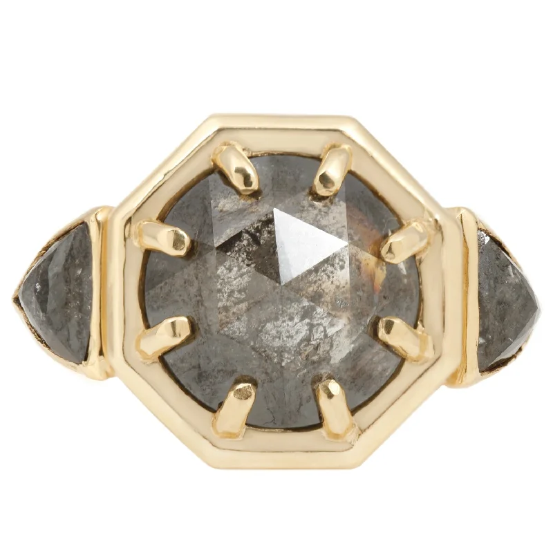 Three Diamond Cleopatra Ring