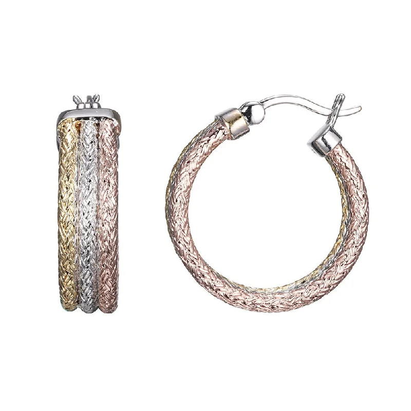 Sterling Silver Mesh Hoop Earrings