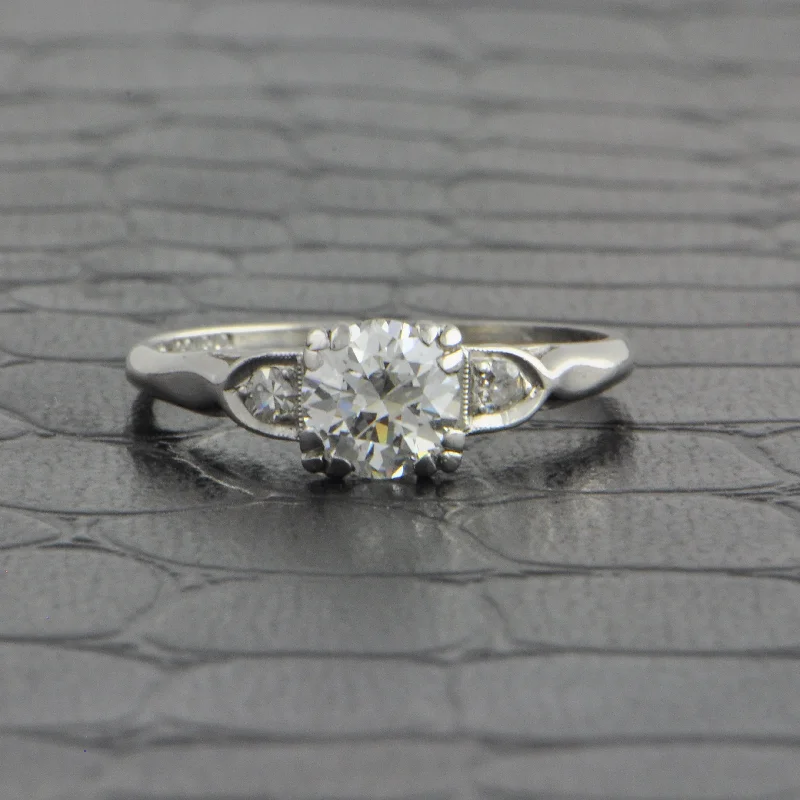 Vintage Art Deco .75 ct. Old European Cut Diamond Engagement Ring