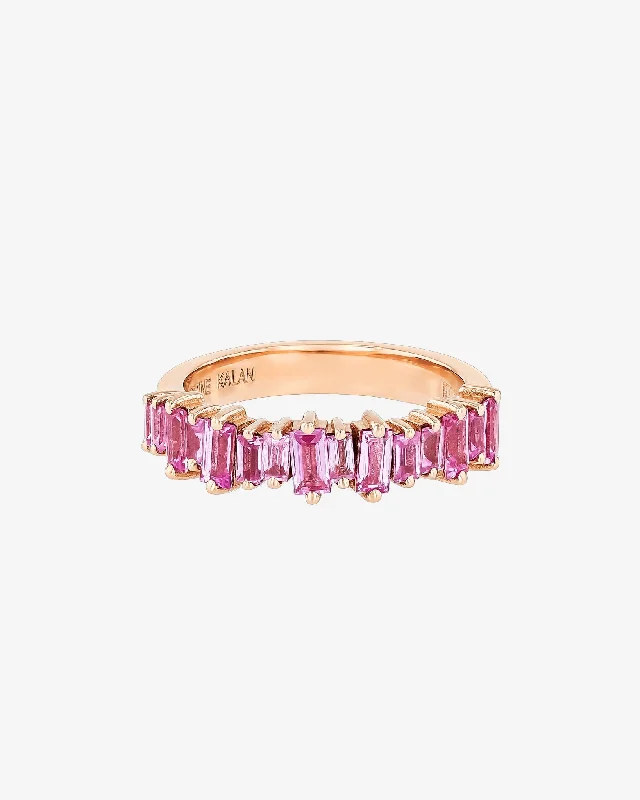 Bold Pink Sapphire Half Band