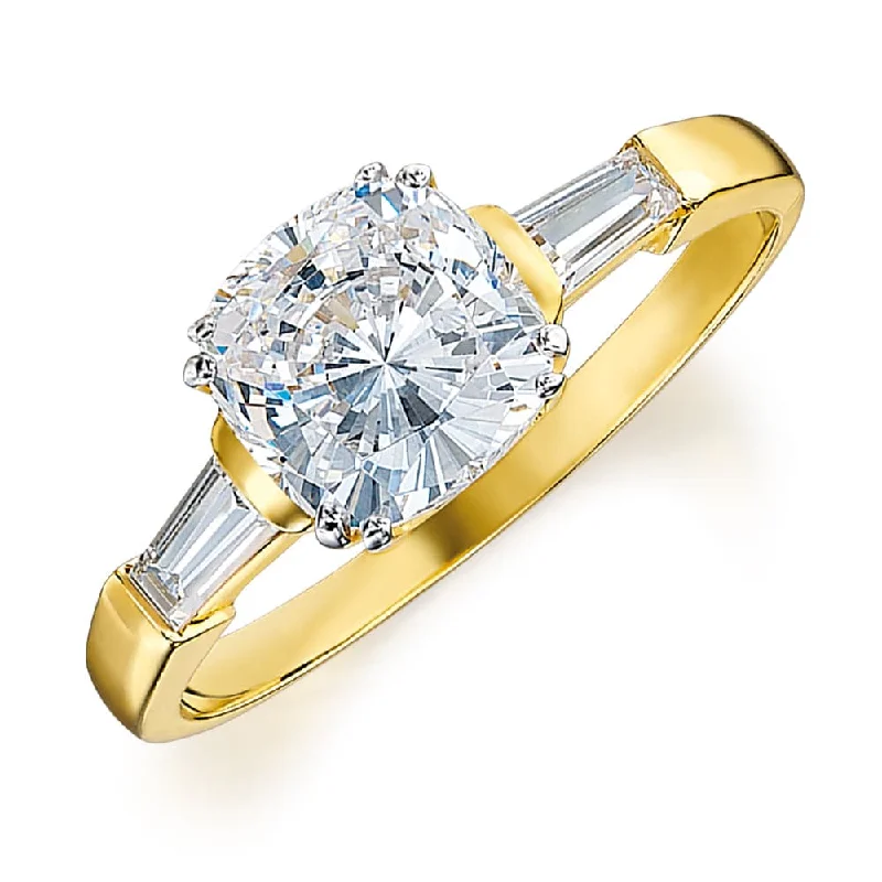 Cushion  Cut  Baguette  Ring