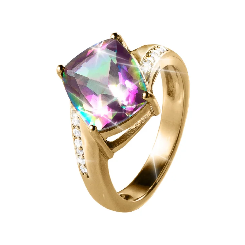 Rainbow Mystic Quartz Ring