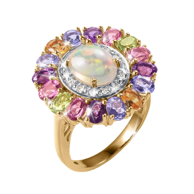 Rainbow Opal Ladies Ring