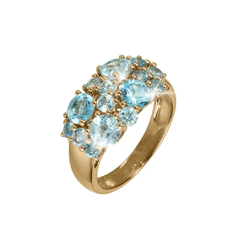 Summer Cocktail Blue Topaz Ladies Ring