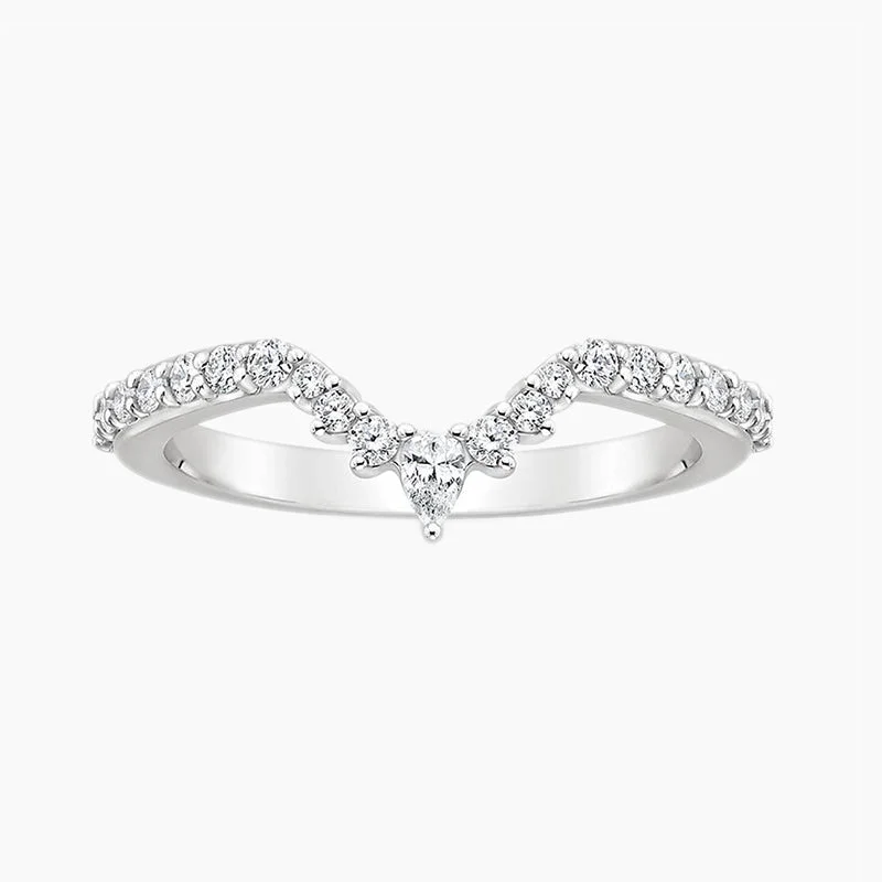 Timeless Beauty, Unbeatable Deals – Jewelry Sale On Pear and Round Stackable Curved Engagement Rings