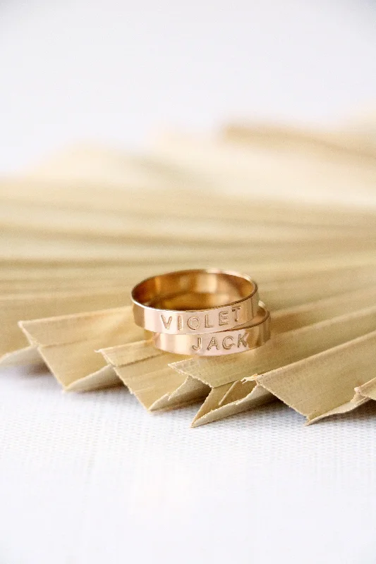 Shop Trending Jewelry With Exclusive Savings stacking name rings { gold filled }