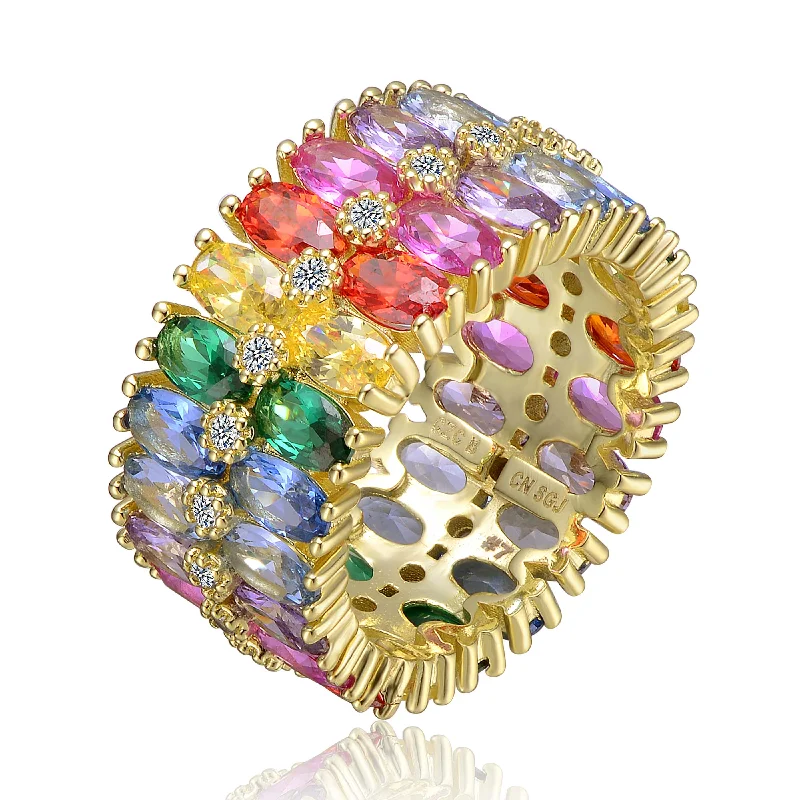 Jewelry Deals That Sparkle – Shop Today Arc-en-Ciel Rainbow Cubic Zirconia Cluster Ring