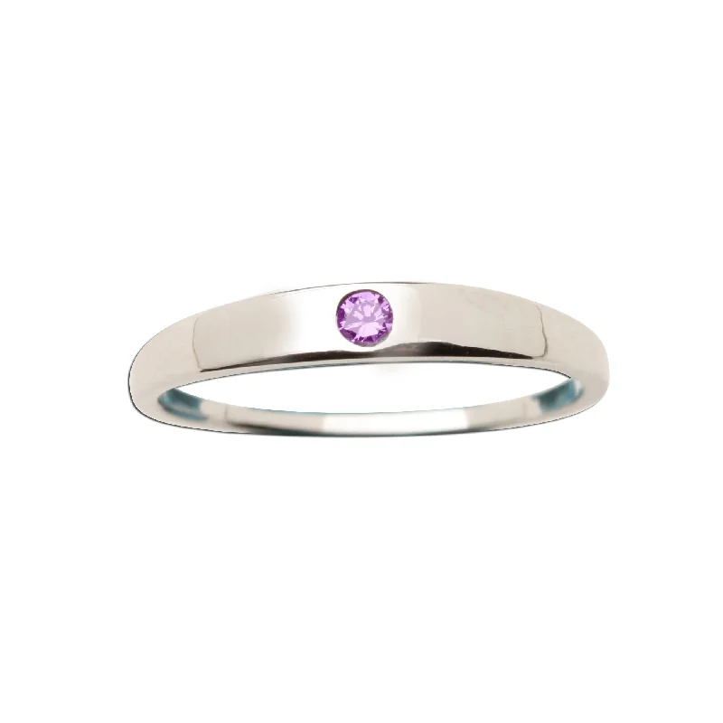 Special Sale On Handcrafted Jewelry – Shop Today Sterling Silver Baby Ring with Amethyst CZ for Girls