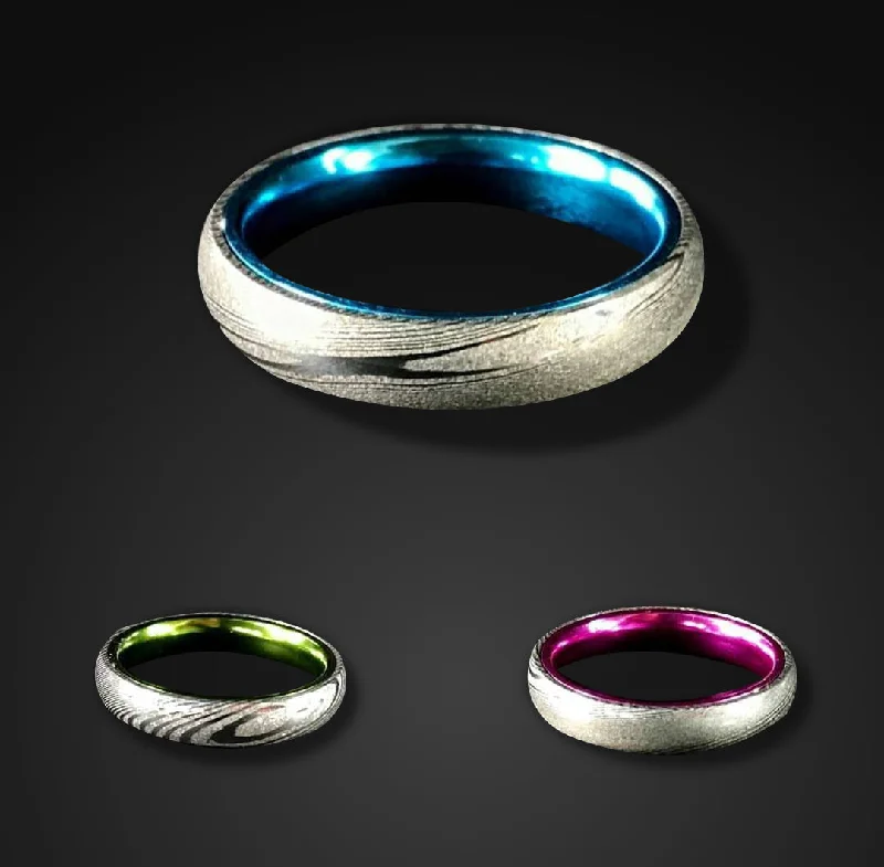 Premium Jewelry Now Available At Special Discounts Damascus steel, Men's sterling Silver Band| ALUMINUM and Plated Women's Wedding Bands | Engagement Hings Him and Her