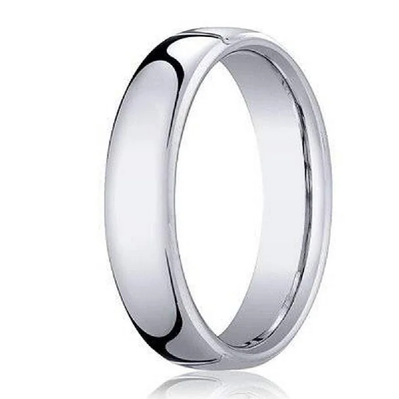 10K White Gold Designer Men's Wedding Ring with Heavy Fit  | 4.5mm