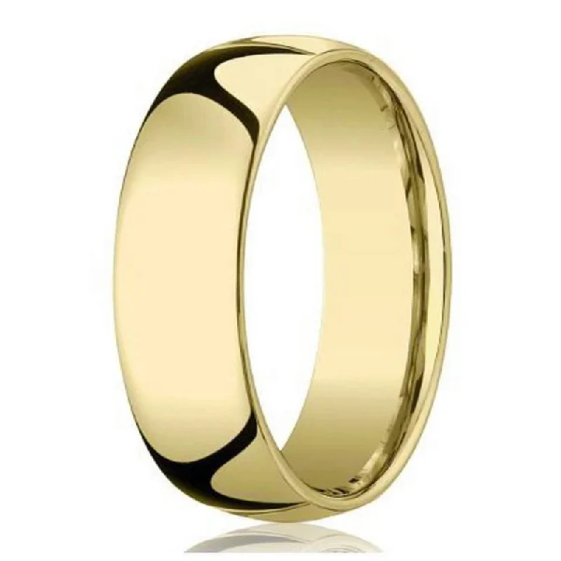 Grab Your Favorite Jewelry At The Lowest Prices Men's 8mm Domed Comfort Fit 14k Yellow Gold Wedding Band