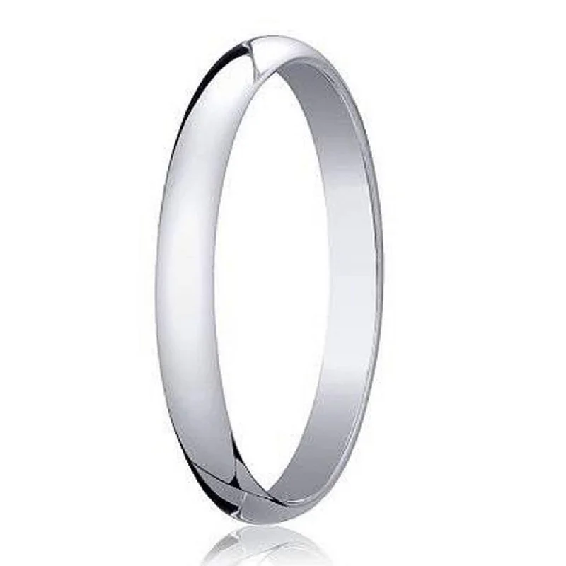 2 mm Traditional Domed Polished Finish 10K White Gold Wedding Band