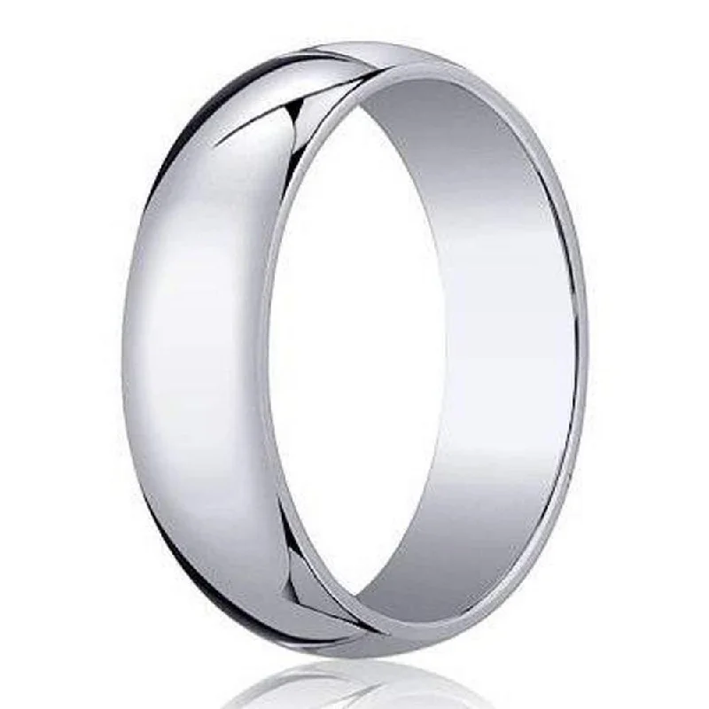 5mm Men's 14k White Gold Designer Wedding Band, Traditional Fit