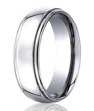 Designer Cobalt Chrome Men's Wedding Band, Polished Finish- 7mm