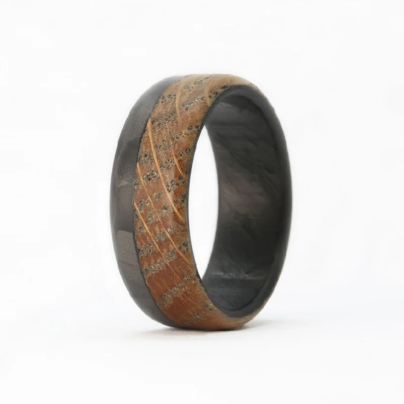 The Old Fashioned-Wooden Whiskey Barrel Ring and Carbon Fiber