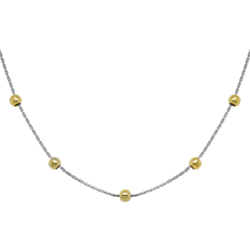 Get The Jewelry You Love At A Price You Love 14k Gold Two-Tone Beaded Chain, 16"