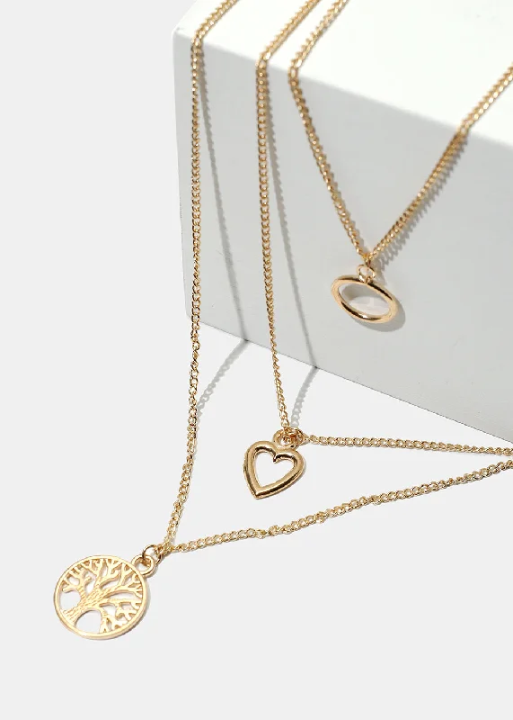 Don't Miss Out On Bestselling Jewelry At Special Prices Layered Tree of Life & Heart Necklace