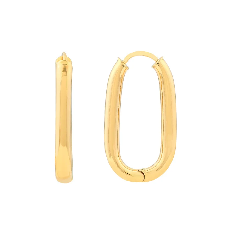Exclusive Jewelry Offers – Sparkle For Less 14k Gold Oval Hinged Hoop Earrings