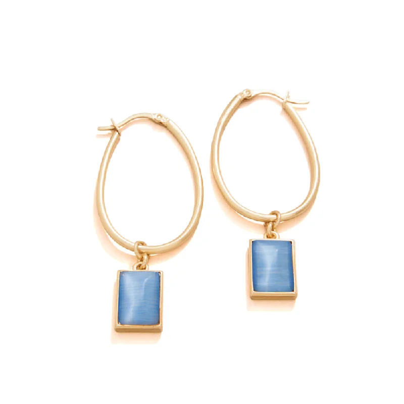 Beautiful Jewelry, Breathtaking Discounts – Hurry In Spartina Chateau Hoop Earrings - Optic Blue