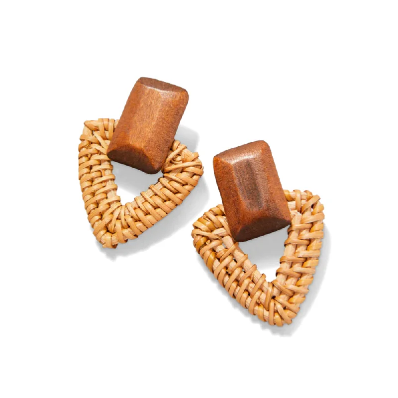 Shop Jewelry That Shines Without The High Price Spartina Wood Wicker Earrings - Natural