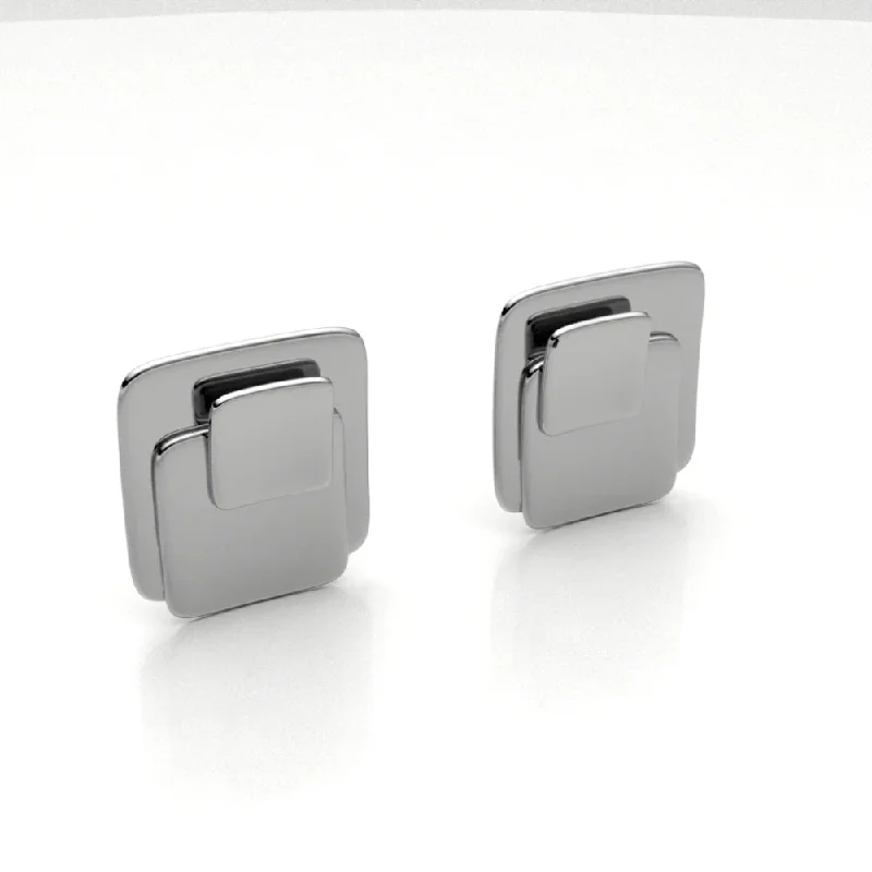 High-End Sparkle, Low-End Prices – Jewelry Sale Live Sterling Silver Stacked Squares Earrings