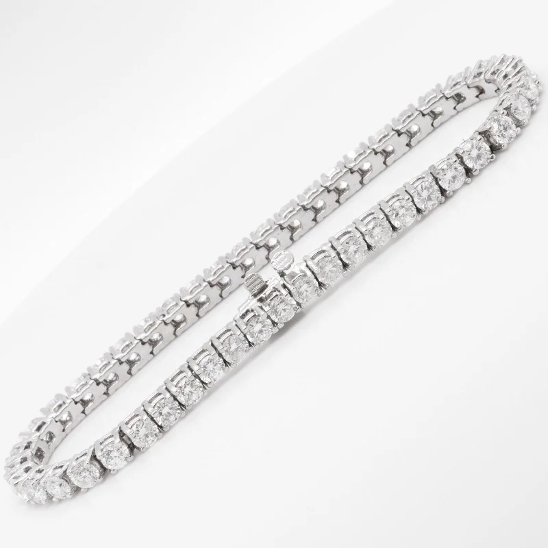 Limited-Time Jewelry Discounts – Shine Without The Splurge 14k White Gold Diamond 47 Stone Tennis Bracelet 7.10ctw G-H SI1 7.00"