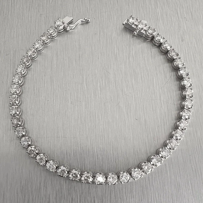 Jewelry Deals That Sparkle – Shop Today 14k White Gold Diamond 42 Stone Tennis Bracelet 5.46ctw G VS2-SI1 7.25"