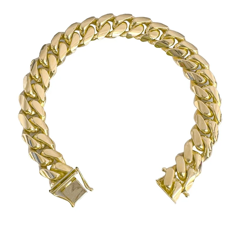 Premium Jewelry, Premium Discounts – Act Fast 14k Yellow Gold Miami Cuban Link 11.40mm Bracelet 7.5" 82.2g w/ Box Clasp