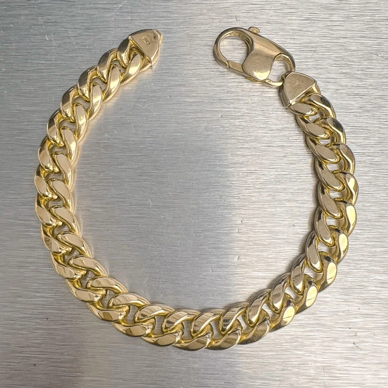 Breathtaking Jewelry, Breathtaking Prices 14k Yellow Gold Miami Cuban Semi-Solid Link 9.50mm Bracelet 8.25" 26.7g ITALY