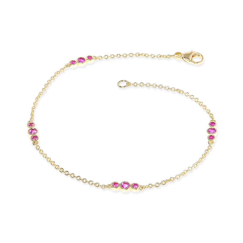 Dazzling Deals On Necklaces, Bracelets, And More Triplets Bracelet in Pink Sapphires