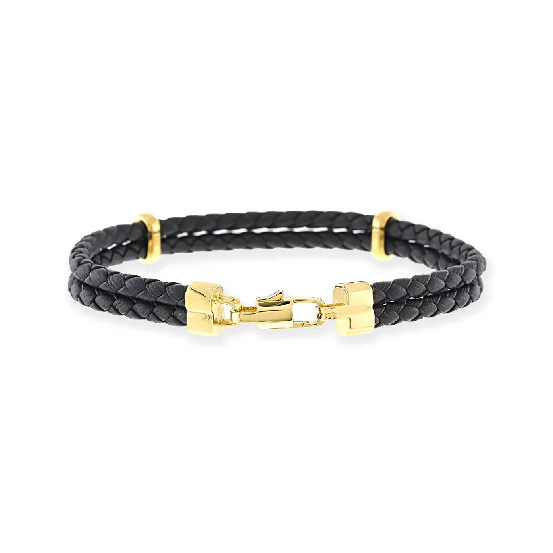 Jewelry Sale Alert – Shop Timeless Elegance Today Men's Double Braided Leather Bracelet, Black