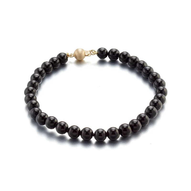 Timeless Elegance Now At Special Discounts 6mm Black Jade Bead Bracelet