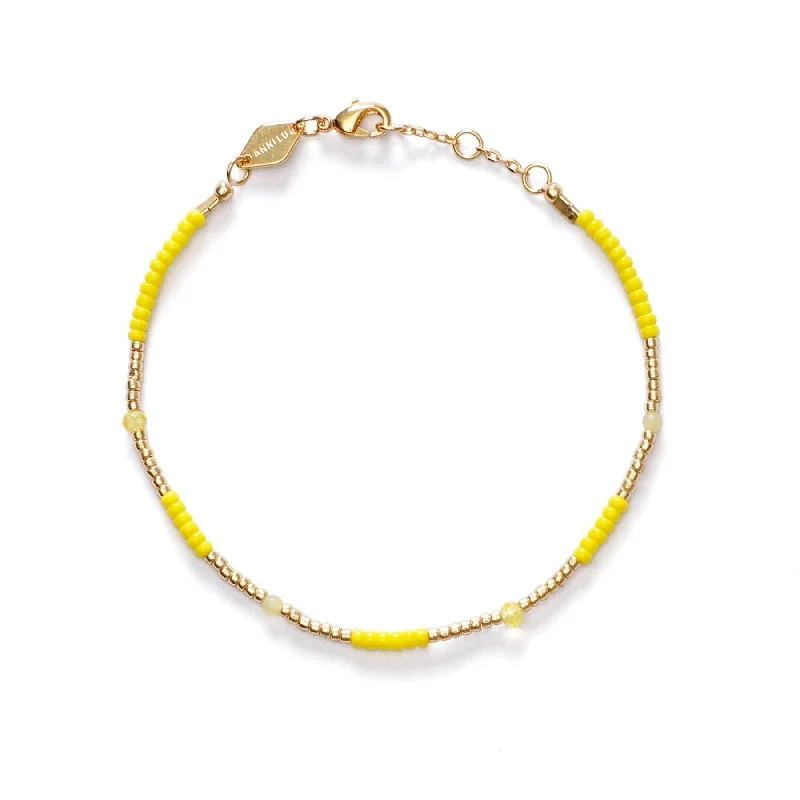 Premium Jewelry At Special Low Prices For A Limited Time Clemence Gold Plated Bracelet w. Lemon Yellow Beads