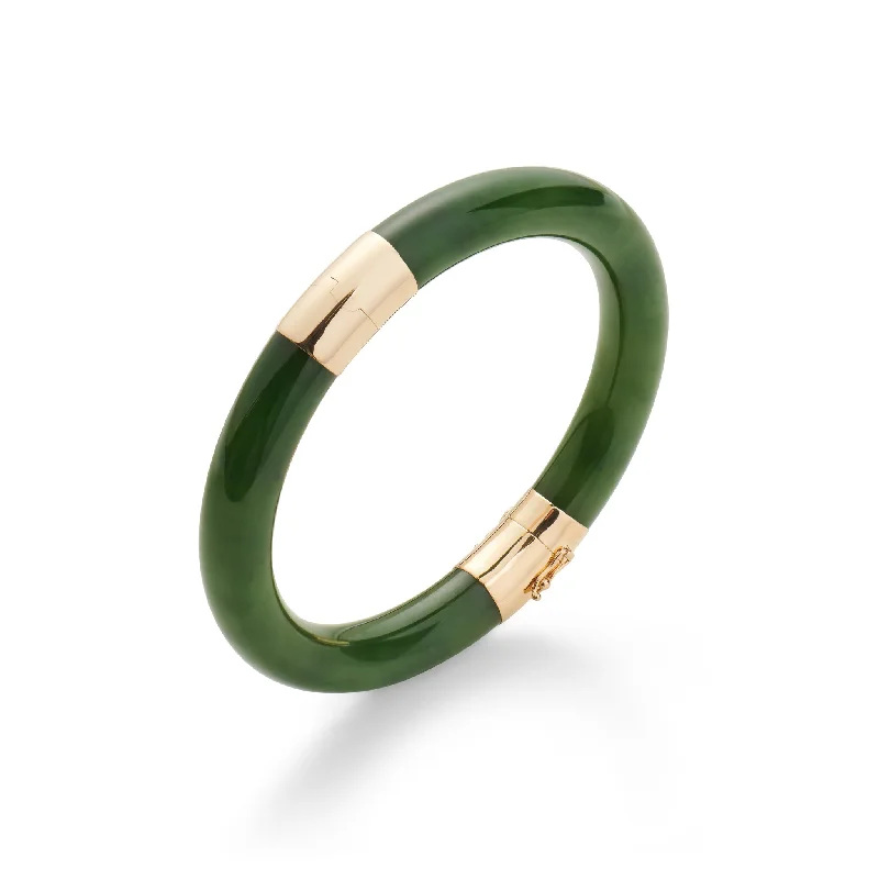 Huge Savings On Timeless Jewelry Collections Pacific Bangle in Green Nephrite Jade