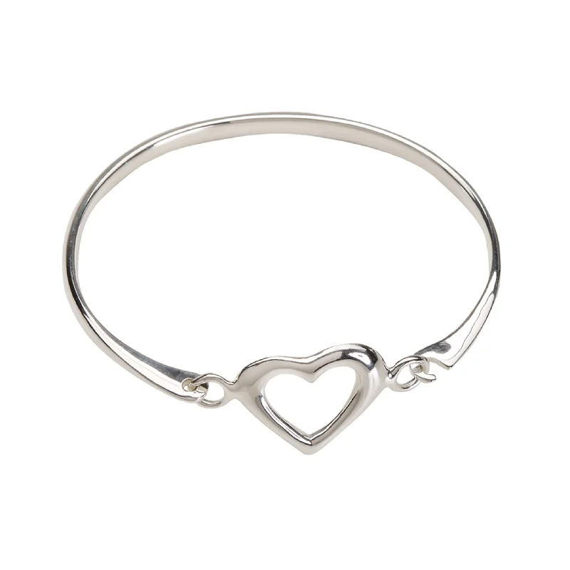 High-End Jewelry, Now More Affordable Than Ever Bangle (Heart) - Sterling Silver Heart Bracelet for Child