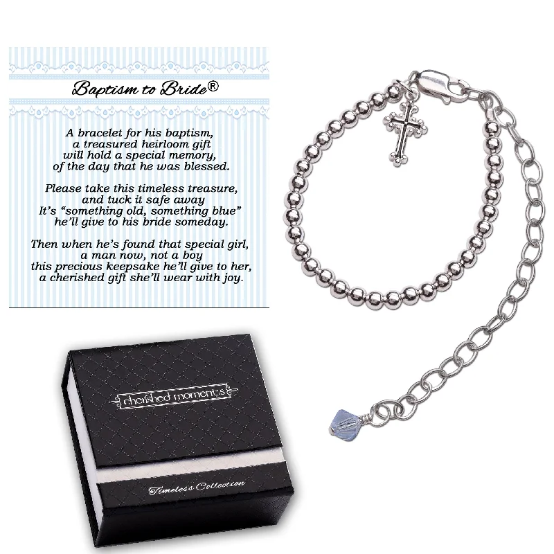 Stunning Statement Jewelry, Unbeatable Discounts Boy's Baptism to Bride® Sterling Silver Baptism Bracelet for Baby Boy