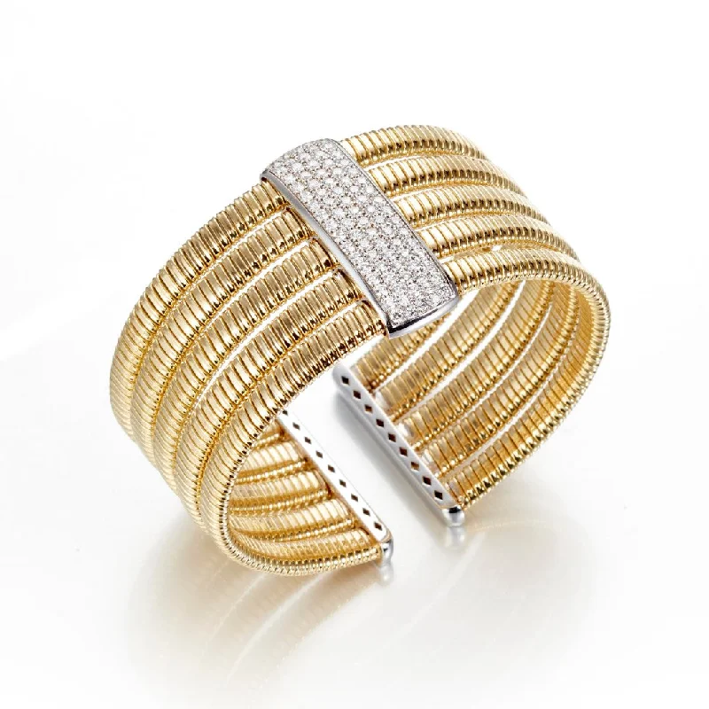 Exclusive Jewelry Markdowns – Limited-Time Offer Five-Row Gold & Diamond Bracelet