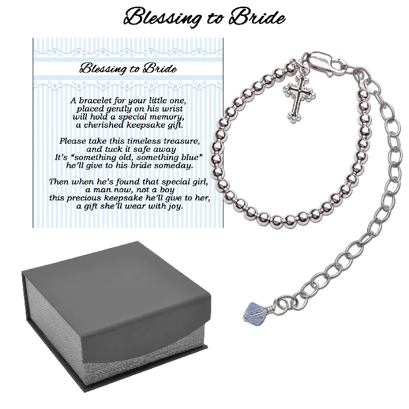 Shop Handcrafted Jewelry At Special Promotional Rates Boy's Blessing to Bride Sterling Silver Christening Bracelet for Baby Boy