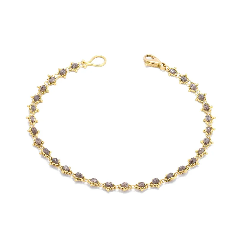 Versatile Layering Jewelry For Effortless Chic Champagne Diamond Textile Bracelet