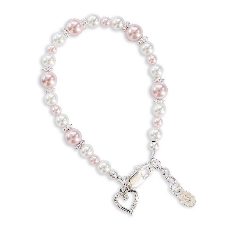 Shine In Style – Shop Jewelry Discounts Today Children's Sterling Silver Pink & White Simulated Pearl Bracelet for Kids