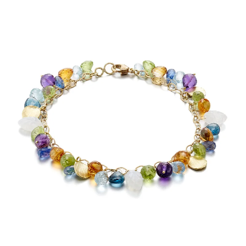 Eco-Friendly Sustainable Jewelry For Conscious Buyers Multi-Color Gemstone Briolette Bracelet