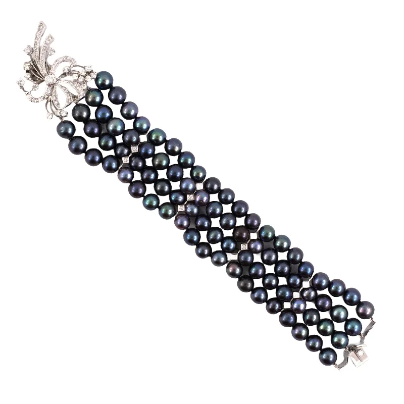 Sparkle In Style With Our Best Jewelry Deals Black Tahitian Pearl & Diamond Spray Bracelet