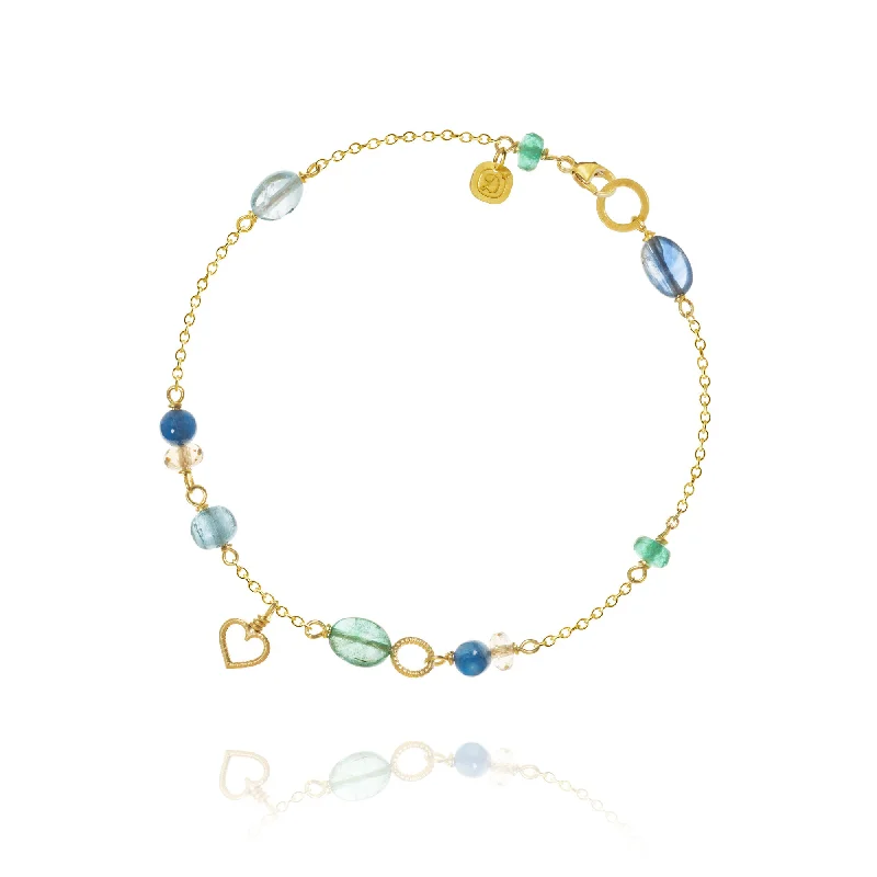 Unique Jewelry Designs Now At Discounted Rates Piccolo Sea Breeze 18K Gold Bracelet w. Gemstones