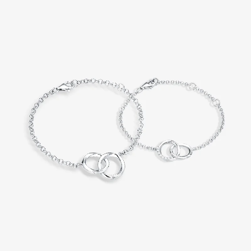 Exclusive Gemstone Jewelry At Special Prices FANCIME "Connected "Mobius Circle Sterling Silver Bracelet