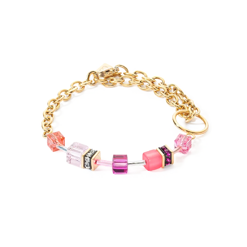 Get Ready To Sparkle – Special Jewelry Discounts GeoCUBE® Iconic Chain bracelet gold-magenta