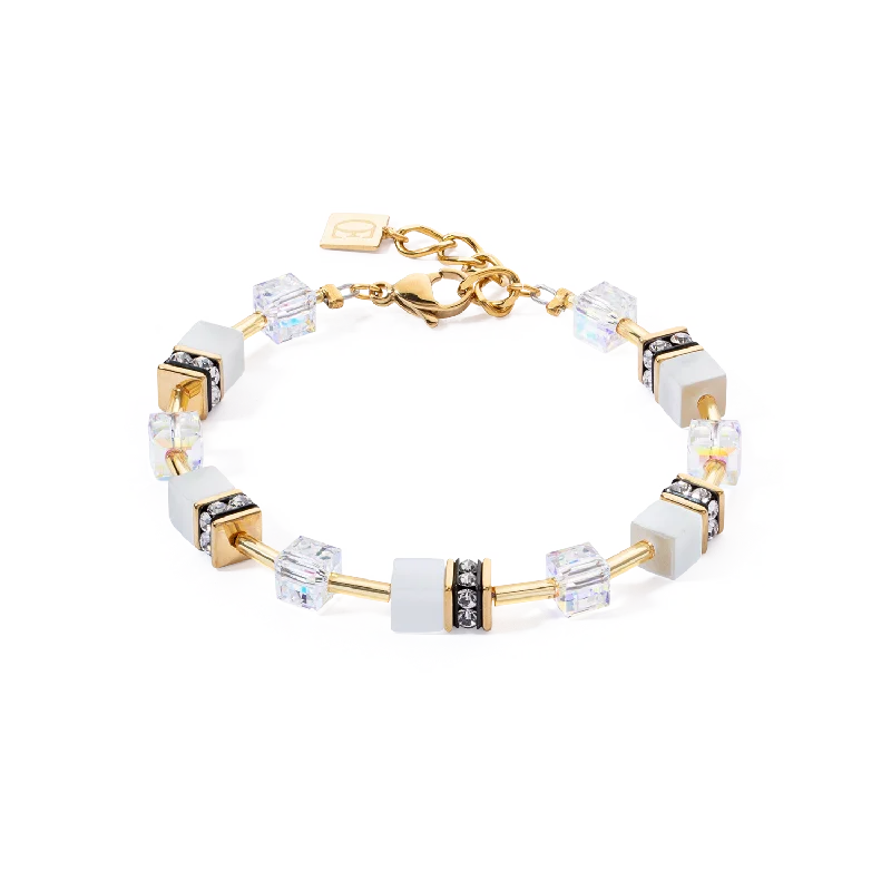 Jewelry Clearance – Final Chance To Save Big GeoCUBE® Iconic Layer bracelet gold-white