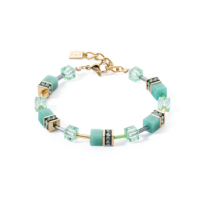 Elegant Jewelry Styles At Budget-Friendly Prices GeoCUBE® Iconic Mono Gold bracelet green