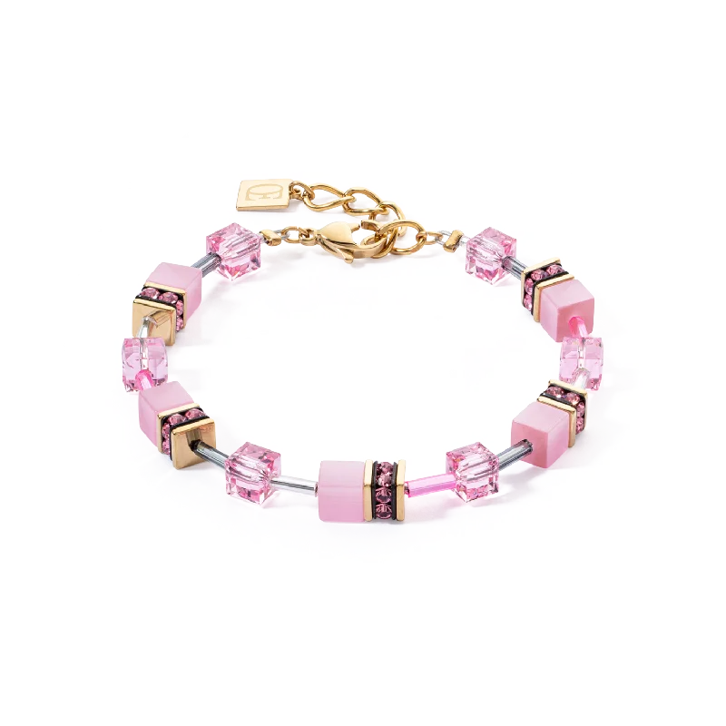 Unmissable Jewelry Sale – Shop Before It's Too Late GeoCUBE® Iconic Mono Gold bracelet pink