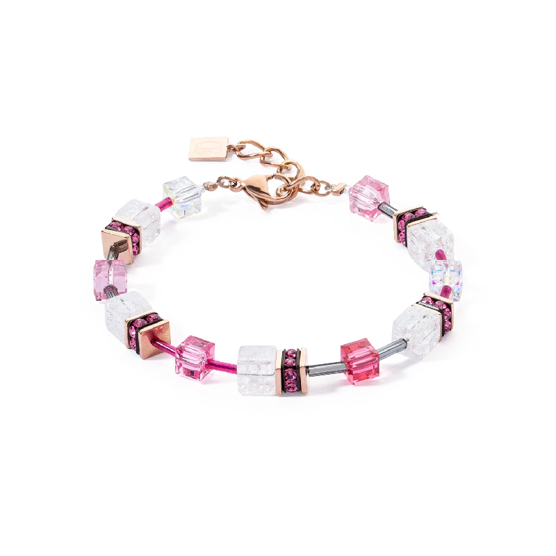 Luxury Jewelry Clearance – Shop Premium Styles Now GeoCUBE® Iconic Nature bracelet pink white